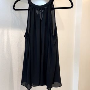 Halogen Sheer Sleeveless Tie Back Tank Top